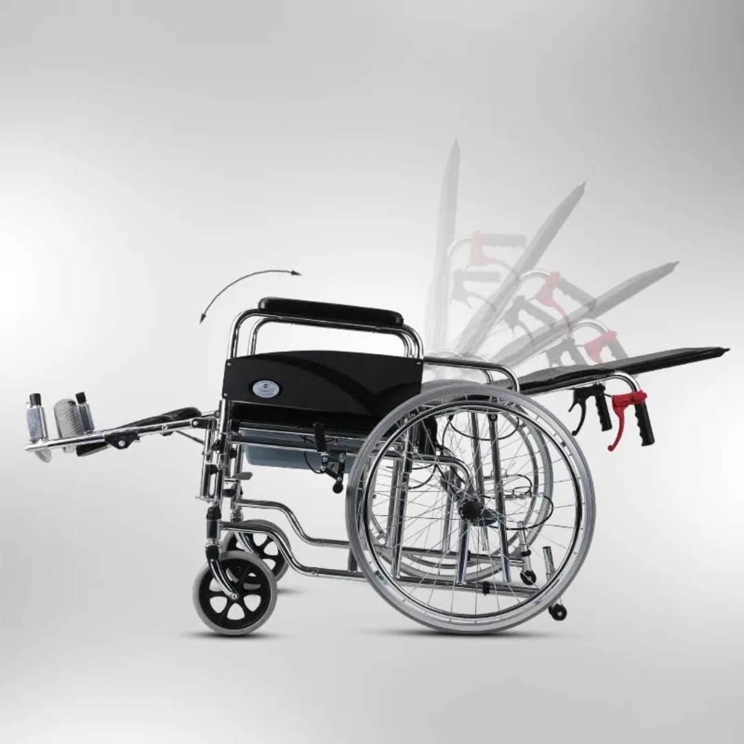 SILLA DE RUEDA RECLINABLE CON BAÑO